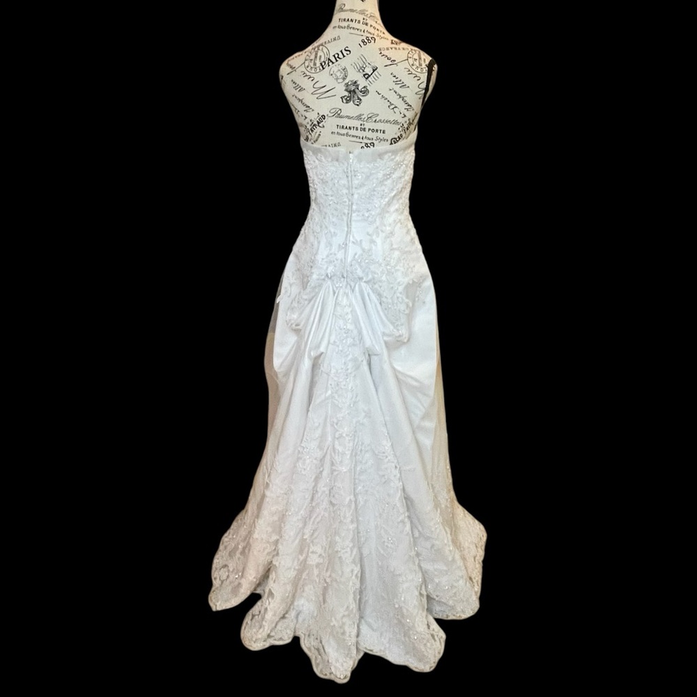 Michelangelo Strapless Lace Sequence & Beads Whit… - image 3